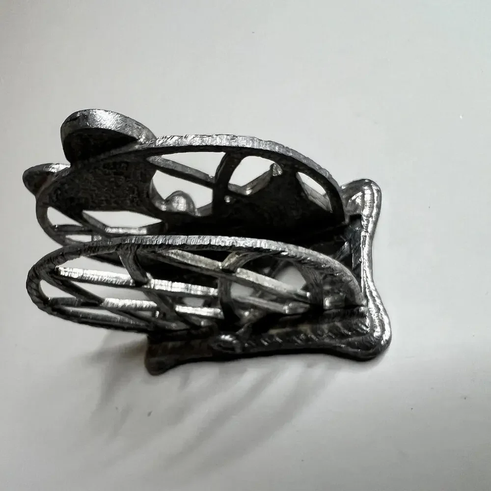 Vintage 1991 Metzke Pewter Tennis‎ Napkin Holder Racket Net Design Made in USA